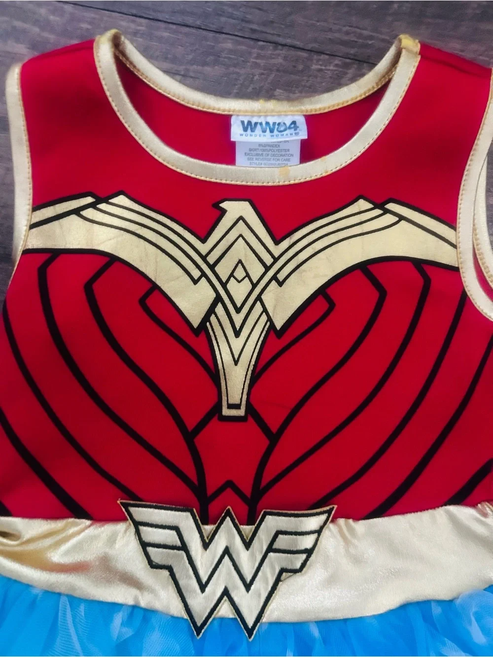Girls Wonder Woman 1984 Dress/Costume Blue & Red Size 4/5 XS